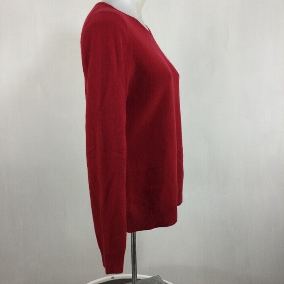 Charter Club Cashmere Luxury Women Crew Neck Pullover Sweater Red Sz L Petite - Picture 5 of 13